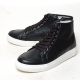 Men's White Platform Synthetic Leather Eyelet Lace Up Side Zip Hidden Wedge Insole Increase Height High Tops Sneaksers