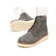 Men's Apron Toe Eyelet Lace Up Size Zip Wedge Heel Combat Sole Ankle Boots
