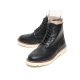 Men's Wing Tip Brogue Eyelet Lace Up Side Zip Back Tap Combat Sole Ankle Boots