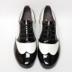 Men's Wing Tip Black & White Leather Lace Up Leather Outsole Dance Shoes