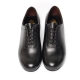 Men's Round Toe Black Leather Lace Up Leather Outsole High Heel Dance Shoes