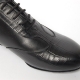Men's Round Toe Animal Pattern Black Leather Lace Up Leather Outsole High Heel Dance Shoes