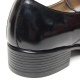 Men's Plain Toe Black Leather Open Lacing Med Heel Oxford Shoes