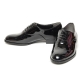 Men's Plain Toe Glossy Black Synthetic Leather Lace UP Oxford Shoes
