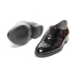 Men's Plain Toe Glossy Black Synthetic Leather Lace UP Oxford Shoes