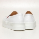 Women's White Platform Animal Embroider Elastic Band Synthetic Leather Thick Platform Sneakers Shoes