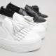 Women's White Platform Tassel Fringe Elastic Band Synthetic Leather Thick Platform Sneakers Shoes