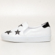 Women's Glitter Black Star Synthetic Leather Elastic Band Sneakers Shoes