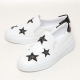 Women's Glitter Black Star Synthetic Leather Elastic Band Sneakers Shoes