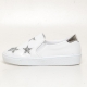 Women's Glitter Silver Star Synthetic Leather Elastic Band Sneakers Shoes