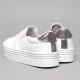 Women's White Thick Platform Elastic Band Mesh Sneakers Shoes