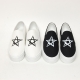Women's White Thick Platform Elastic Band Fabric Star Sneakers Shoes