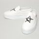 Women's White Thick Platform Elastic Band Fabric Star Sneakers Shoes