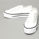 Women's Thick Platform Eyelet Lace Up Fabric Sneakers Shoes