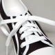 Women's White Cap Toe Line Eyelet Lace Up Sneakers Shoes