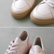 Women's Cow Leather Apron Toe Punching Eyelet Lace Up Sneakers Shoes