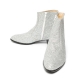Men's glitter silver western zipper Ankle mid-calf boots made in KOREA US 6 - US 10.5