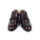 Men's brown synthetic leather opened lace dress 2.75" elevator shoes