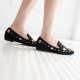 Women's synthetic suede black square toe Loafer Shoes
