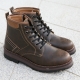 Hexagon Eyelet Combat Ankle Boots brown