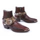 Genuine Crocodile Leather Brown Western Boots