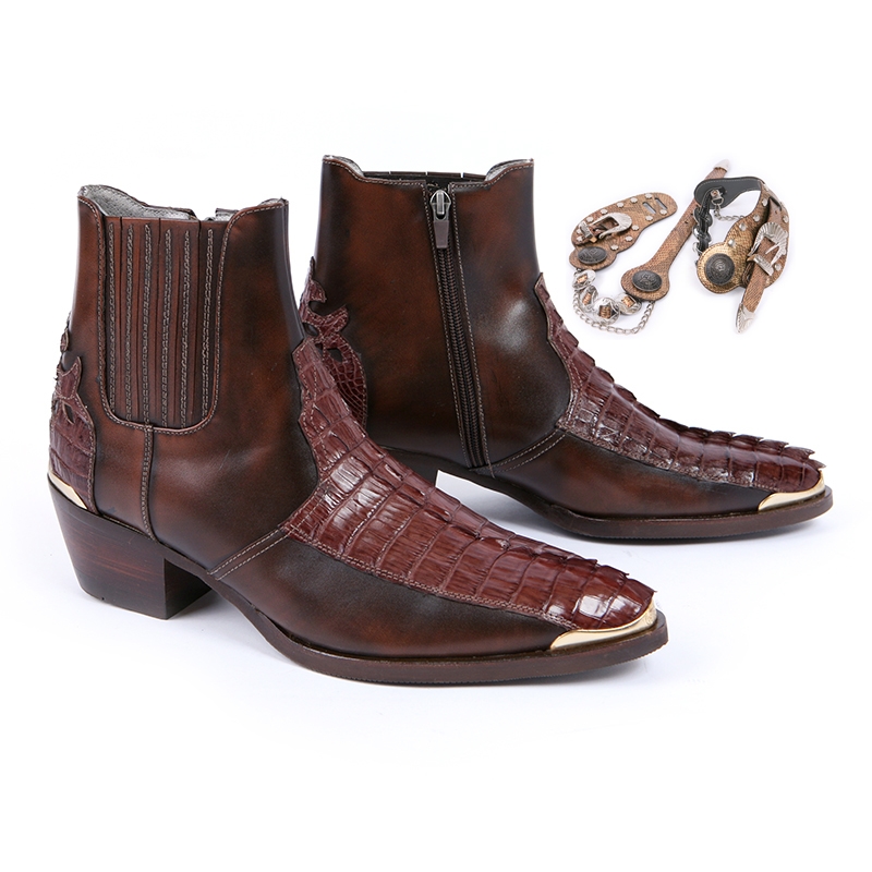 Genuine Crocodile Leather Western Boots Brown color | What-is-Fashion.com