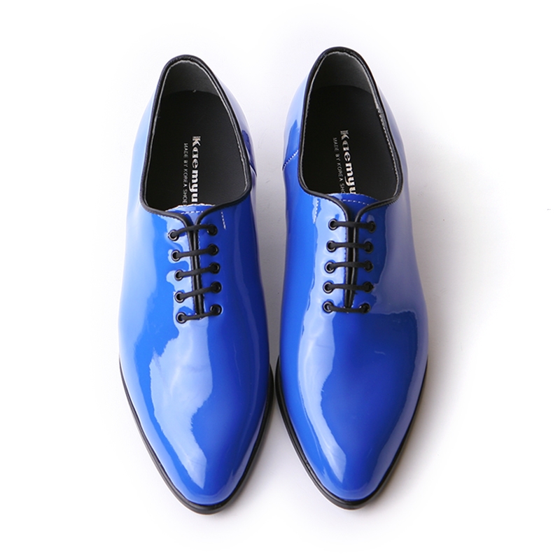 pointed toe glossy blue high heels oxfords | What-is-Fashion.com