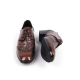Men's wing tips open lacing wrinkle leather high heels dress shoes brown