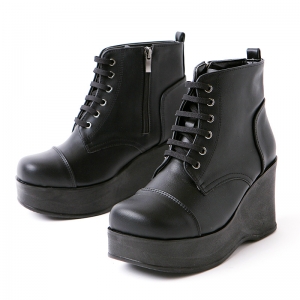 Women's Thick Platform High Wedge Heel Ankle Boots