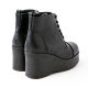 Women's Straight tip Thick Platform High Wedge Heel Ankle Boots