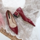 Glossy Wine Pointed Toe Pumps