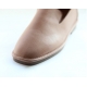 Women's beige square toe flat loafer shoes
