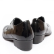 Wrinkle Black Cow Leather High Heel Oxford Shoes