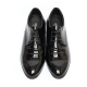 Wrinkle Black Cow Leather High Heel Oxford Shoes