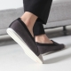 ﻿Women's Fabric Two Tone Wedge Heel Loafer Sneakers Shoes US5 - US10
