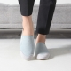 ﻿Women's Sky Blue Fabric Two Tone Wedge Heel Loafer Sneakers Shoes US5 - US10