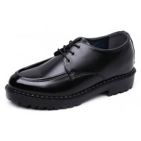 Men's Black Increase Height Hidden insole Casual Oxford Elevator Shoes