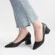 Women's Pointed Toe Chunky Med Heel Pumps