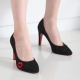 Women's Glitter Black Pointed Toe Red Lip Stiletto High Heels Pumps US5-US10 (EU35-EU42)