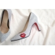 Women's Glitter Silver Pointed Toe Red Lip Stiletto High Heels Pumps US5-US10 (EU35-EU42)
