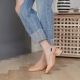Women's Flat Square Toe Comfort Chunky Heel Elastic Band Strap Beige Slingback Pumps