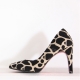 Women's Pointed Toe Giraffe Pattern Glitter Gold High Heel Pumps