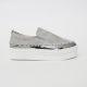 Women's Silver Thick Platform Slip On Loafer Sneakers﻿﻿