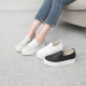 Women's Thick Platform Side Wrinkle Slip On White Loafer Sneakers﻿﻿ shoes
