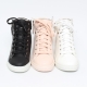 Women's White Increase Height Hidden Wedge Insole High Top Shoes﻿﻿