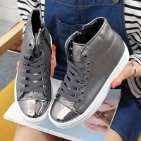 Women's Mercury Cap Toe Thick Platform Increase Height Hidden Wedge Insole High Top Shoes﻿