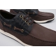 Men's Dark Brown Increase Height Hidden Insole Boat Shoes