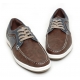 Men's Brown Round Toe Two Tone Lace Up Casual Shoes