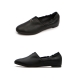 Women's Black Leather Hand Made Loafer Shoes