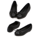 Women's Hand Made Black Scale Leather Ballet Flat Shoes